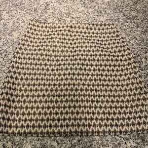 Black, cream and gold Loft skirt, size 6